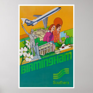 バーミンガムアートアラバマプリントサザン航空 ポスター