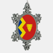 バーミンガム国旗、英国 スノーフレークピューターオーナメント (左)