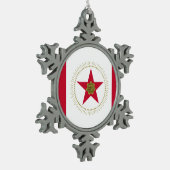 バーミンガム州旗，アラバマ州スノーフレークペーター・クリス スノーフレークピューターオーナメント (左)