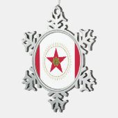 バーミンガム州旗，アラバマ州スノーフレークペーター・クリス スノーフレークピューターオーナメント (右)