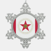 バーミンガム州旗，アラバマ州スノーフレークペーター・クリス スノーフレークピューターオーナメント (正面)