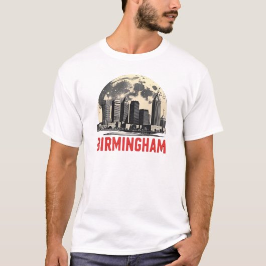バーミンガム市アラバマ州スカイラインTシャツ Tシャツ (正面)