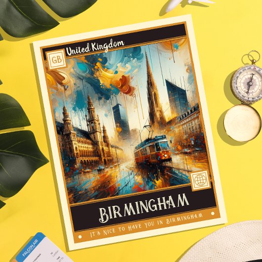 バーミンガム統一された王国 |ヴィンテージ絵画ー ポストカード