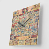 バーミンガム、イギリスののハート地図 スクエア壁時計 (傾斜)