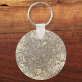 バーミンガム・イングランドのヴィンテージの地図（1839年） キーホルダー (正面)