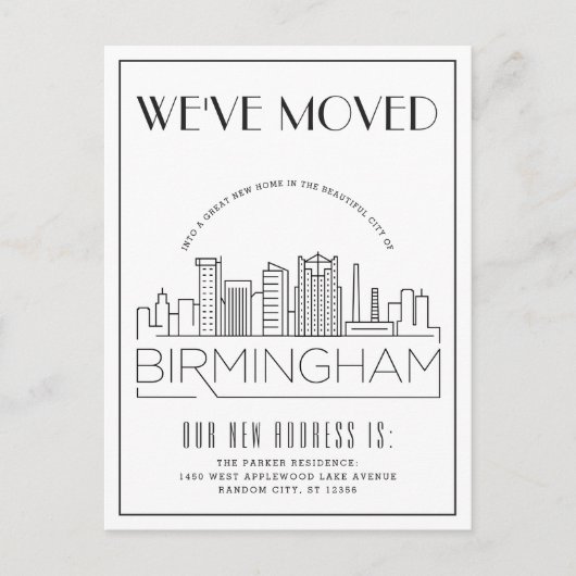 バーミンガム・スモダンカイライン・デコ住所変更 案内ポストカード (正面)