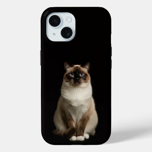 バーミーズキャット ブラック4ラグジュアリーiPhone 15ケース Case-Mate iPhoneケース (裏面)