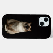 バーミーズキャット ブラック4ラグジュアリーiPhone 15ケース Case-Mate iPhoneケース (裏面 (横))
