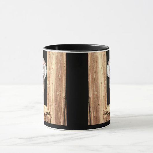 バームフクロウのウインドウアニマルバード マグカップ (中央)