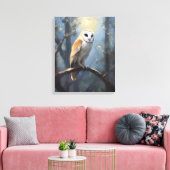 バームフクロウ夢の風景、油絵 キャンバスプリント (インサイチュ (リビング))