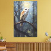 バームフクロウ夢の風景、油絵 キャンバスプリント (インサイチュ (リビング))