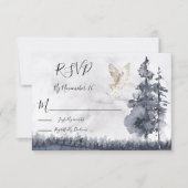 バームフクロウ林結婚林の応答カード 出欠カード (正面)