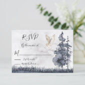 バームフクロウ林結婚林の応答カード 出欠カード (スタンド正面)