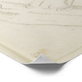 バームフクロウ素朴なヴィンテージ自然バードイラストレーション ポスター (角)