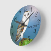 バームフクロウ鳥の水の絵画色の腕時計 ラウンド壁時計 (傾斜)