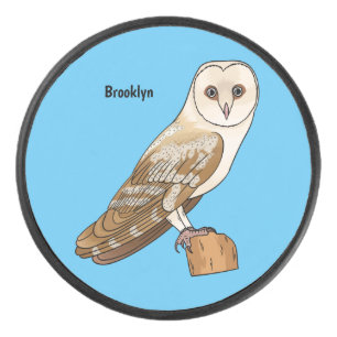 バームフクロウ鳥の漫画イラストレーション アイスホッケーパック