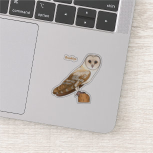 バームフクロウ鳥の漫画イラストレーション シール