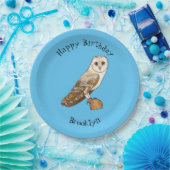 バームフクロウ鳥の漫画イラストレーション ペーパープレート (パーティー)
