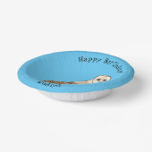 バームフクロウ鳥の漫画イラストレーション ペーパーボウル (傾斜あり)