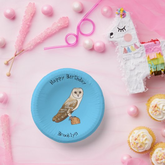 バームフクロウ鳥の漫画イラストレーション ペーパーボウル (パーティー)