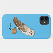バームフクロウ鳥の漫画イラストレーション Case-Mate iPhoneケース (裏面(横))