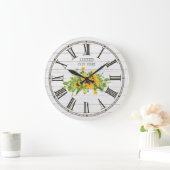 バームホイ素朴トグレイ木材ひまわりキッチン ラージ壁時計 (ホーム)