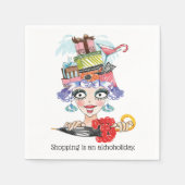 バーメイドレディおもしろい顔カクテルペーパーナプキン スタンダードカクテルナプキン (正面)