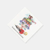 バーメイドレディおもしろい顔カクテルペーパーナプキン スタンダードカクテルナプキン (角)