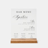 バーメニューのシグネチャーシグネチャーとカクテル アクリルサイン (正面)