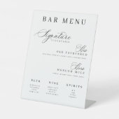 バーメニューのシグネチャーシグネチャーとカクテル 台座サイン (正面)