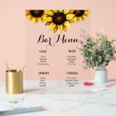 バーメニューひまわり結婚の黄色 アクリルサイン (ウェディング)