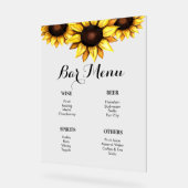 バーメニューひまわり結婚の黄色 アクリルサイン (傾斜)