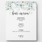 バーメニューサイン – ユーカリ フォトプラーク (正面)