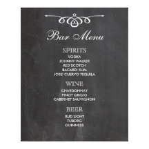 バーメニュービッグ記号 | chalkboard |の結婚バー