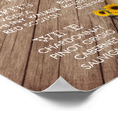 バーメニュー素朴- Wood Barrel & Sunflowers ポスター (角)