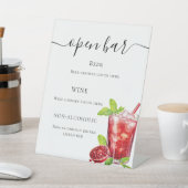 バーメニュー赤いドリンク 台座サイン (インサイチュ)