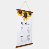 バーメニュー ウェディング ヒマワリ イエロー ホワイト 吊り下げ型タペストリー (傾斜あり)