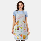 バーメニュー – ハッピーアワーバーテンダー エプロン (着用した状態)