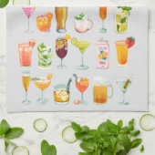 バーメニュー – ハッピーアワーバーテンダー キッチンタオル (折り畳み)