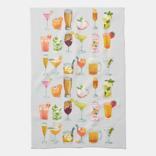 バーメニュー – ハッピーアワーバーテンダー キッチンタオル (縦)