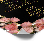 バーメニュー – バラの金ゴールドとストライプ結婚の ポスター (角)