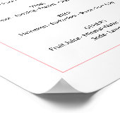 バーメニュー ピンク ホワイト フラワープレート ポスター (角)