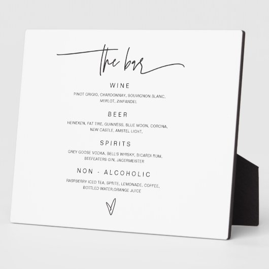 バーメニュ結婚ーのドリンクサイン披露宴Decor G400 フォトプラーク (側面)