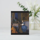 バーメールによって処女に着席した女性 ポストカード (スタンド正面)