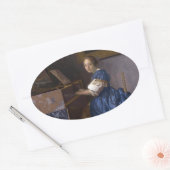 バーメールによって処女に着席した女性 楕円形シール (封筒)