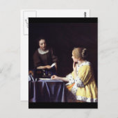 バーメールによる女中の持ち込み女性 ポストカード (正面/裏面)