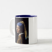 バーメールの真珠のイヤリングを持つ少女 ツートーンマグカップ (正面左)