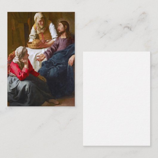 バーメール – マルタとマリアの家のキリスト ノートカード (正面/裏面)