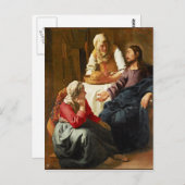 バーメール – マルタとマリアの家のキリスト ポストカード (正面/裏面)