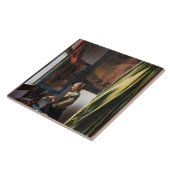 バーメ読アー、開いた窓に女の子の手紙が来た タイル (側面)